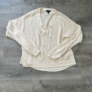 J. Crew Linen Mesh Tie Sweater